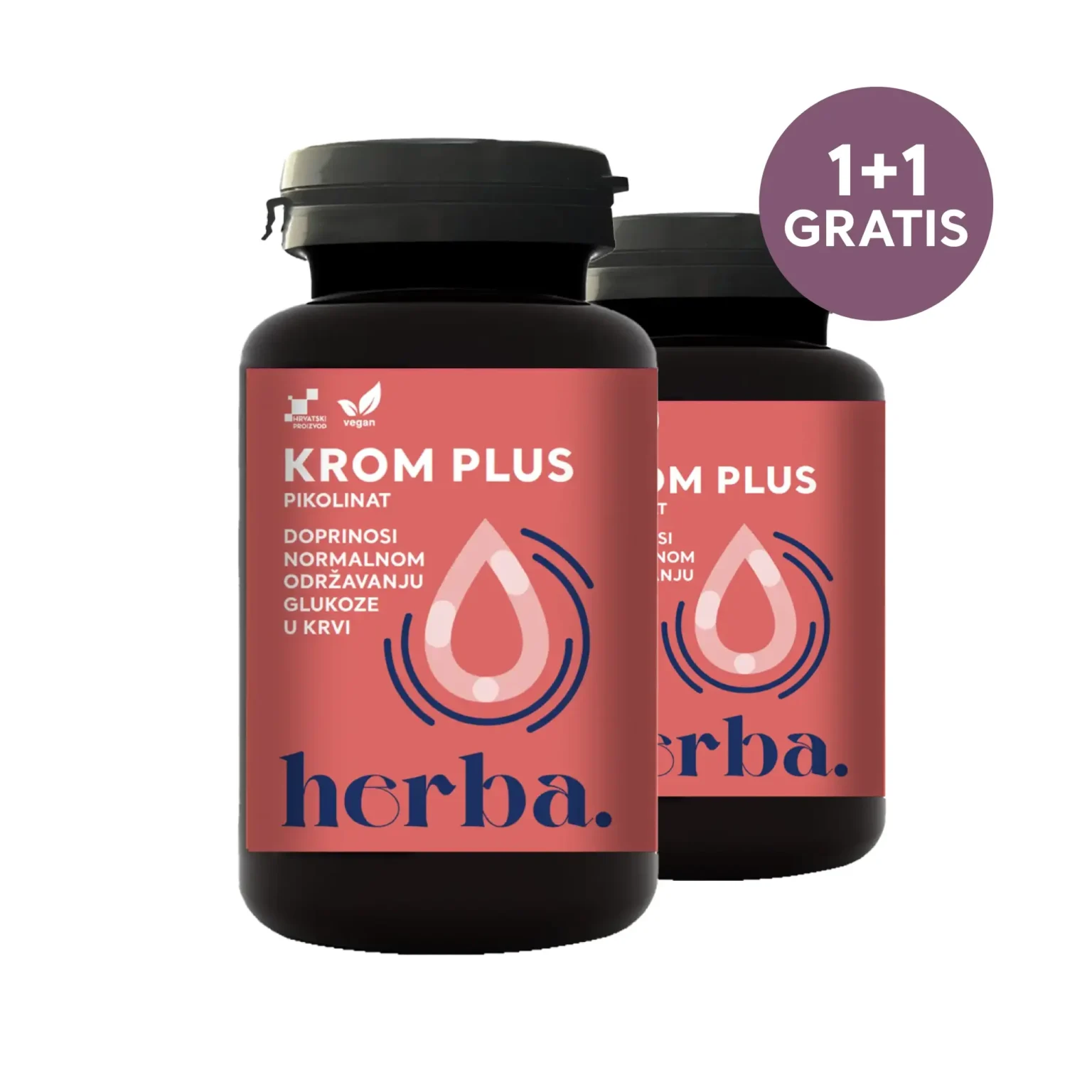 KROM PLUS PIKOLINAT, 60 kapsula, 1+1 GRATIS